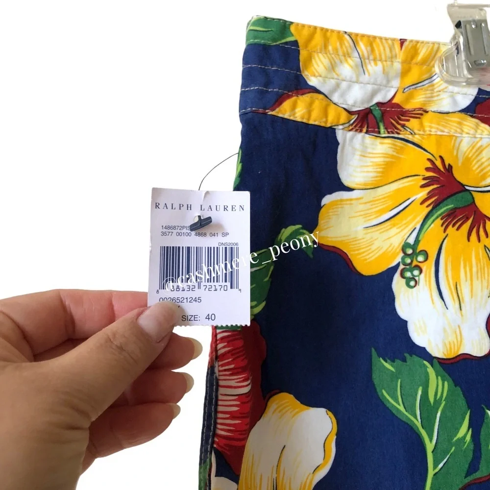 NWT Ralph Lauren Polo Hibiscus Hawaiian Shorts Size 40